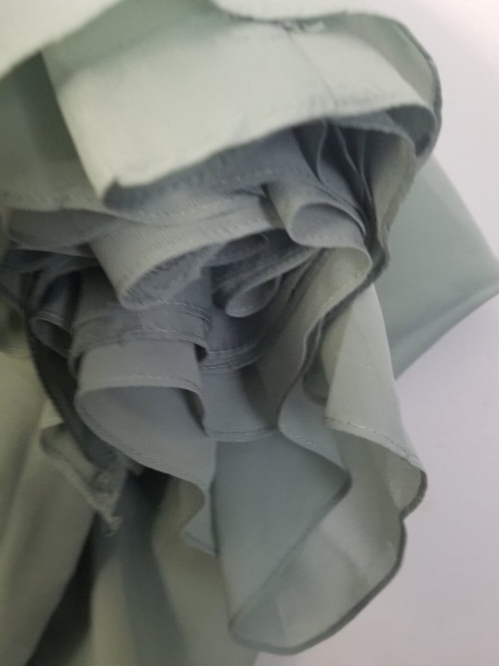 Azazie Aziza Matcha A-line V-Neck Pleated Chiffon Women's Bridesmaid Sz 14 - Picture 11 of 11
